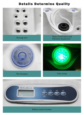 Akrylowa wanna z hydromasażem dla 5 osób Spa na świeżym powietrzu System Balboa Wanna z hydromasażem na zimno