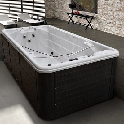 Luksusowy basen bez końca dla ogrodu Whirlpool Spa Tuby z odrzutowcami powietrznymi Swim Spa na świeżym powietrzu
