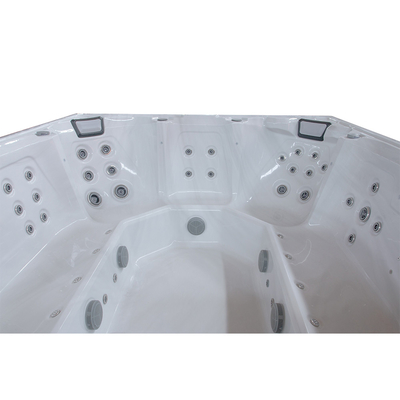 Wciągająca, prostokątna jacuzzi dla sześciu osób z 16 strumieniami powietrza i ogrzewaniem elektrycznym