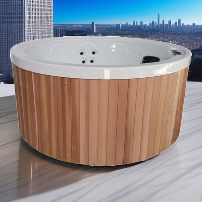 Sauna z drewna czerwonego cedru Woda gorąca Whirlpool Masaż Spa zewnętrzny