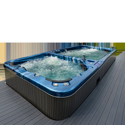 Luksusowy dwustrefowy basen z hydromasażem Whirlpool Odkryty niekończący się basen kąpielowy