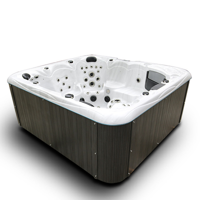 7-osobowa wanna z hydromasażem na świeżym powietrzu Whirlpool Spa z wielokolorowym oświetleniem i uchwytami na kubki